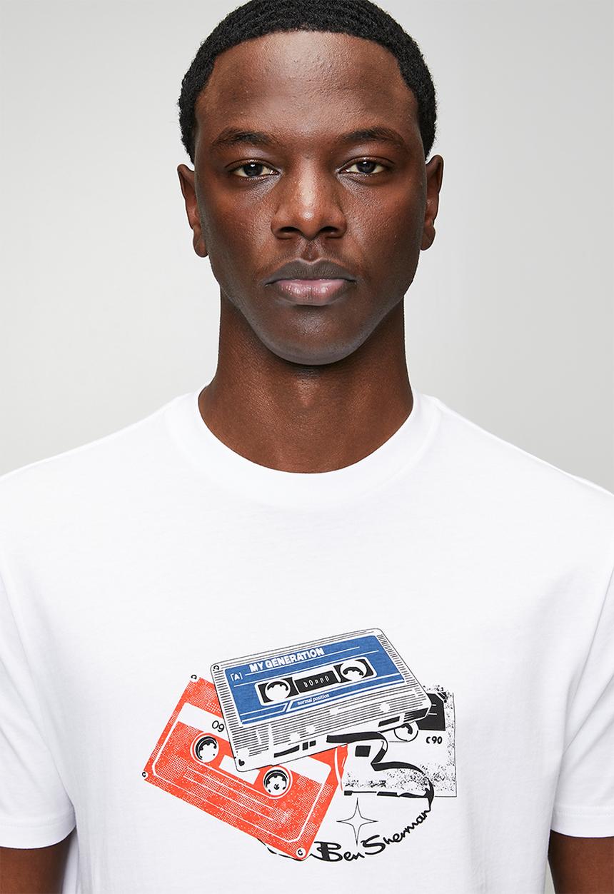 Ben Sherman - Cassette Stack Tee Shirt - White
