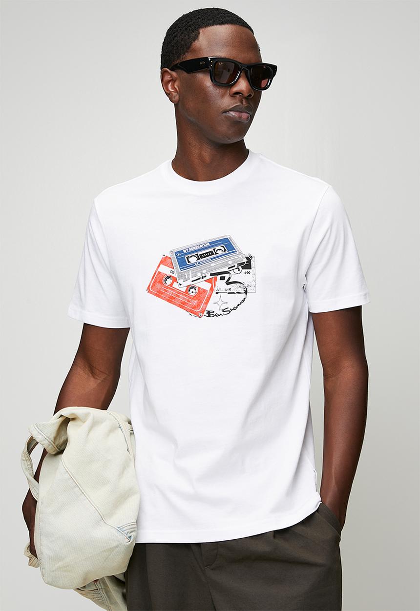 Ben Sherman - Cassette Stack Tee Shirt - White