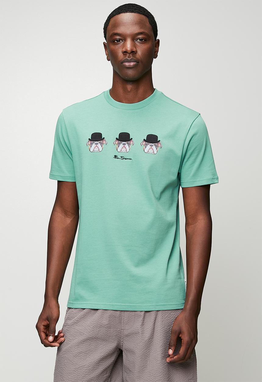 Ben Sherman - Brit Trio Bulldog Tee Shirt 260Gsm  - Sea Green