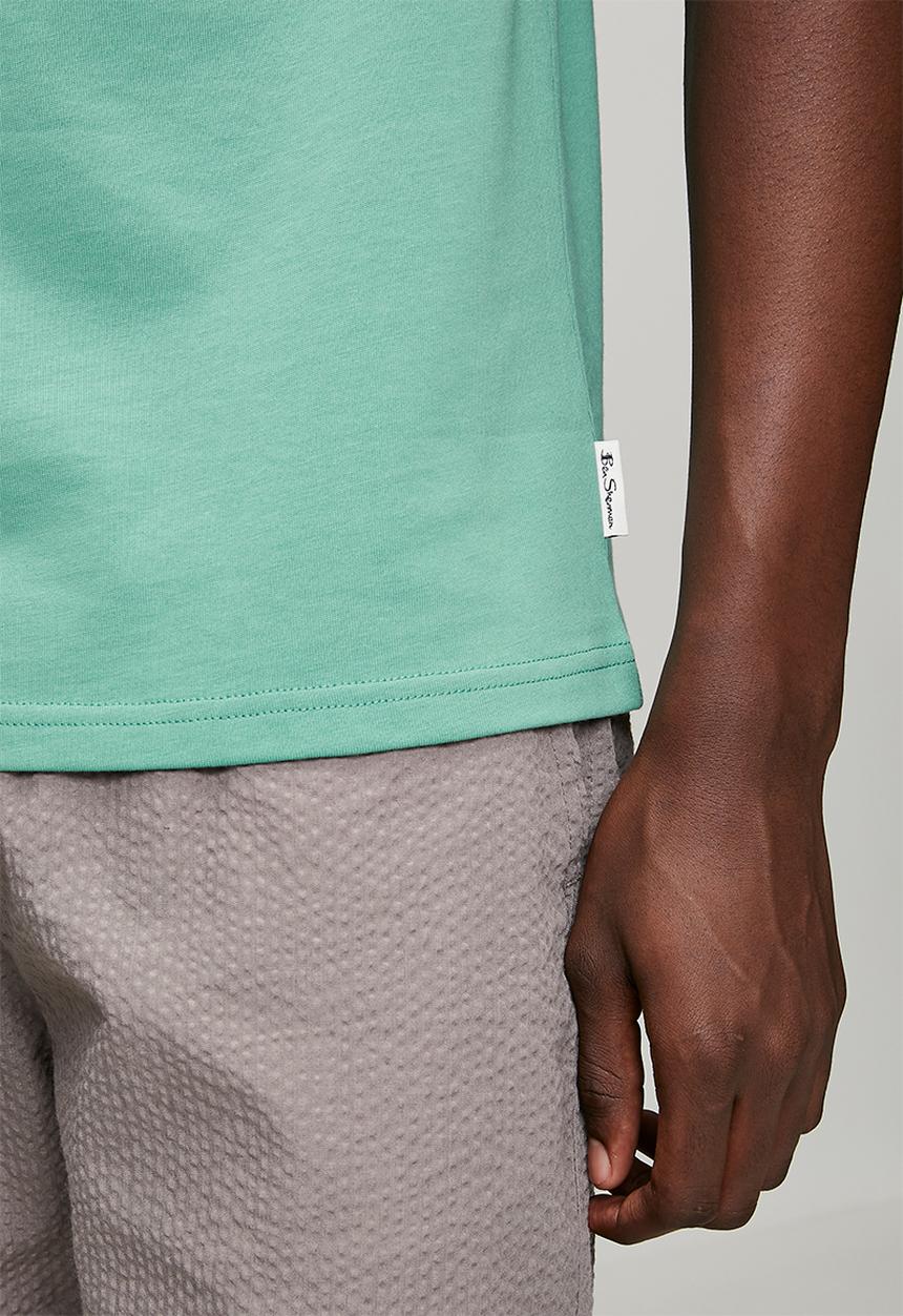 Ben Sherman - Brit Trio Bulldog Tee Shirt 260Gsm  - Sea Green