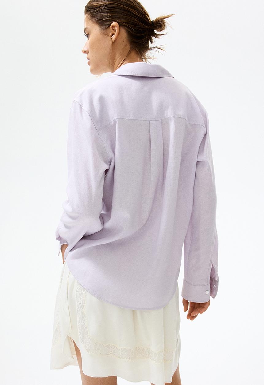 H&M - Linen-blend shirt - light purple