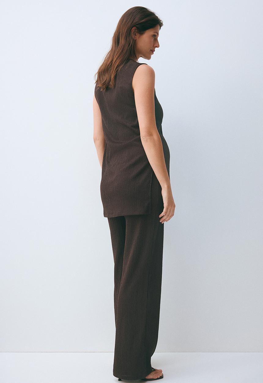 H&M - Mama 2-piece textured jersey set - dark brown