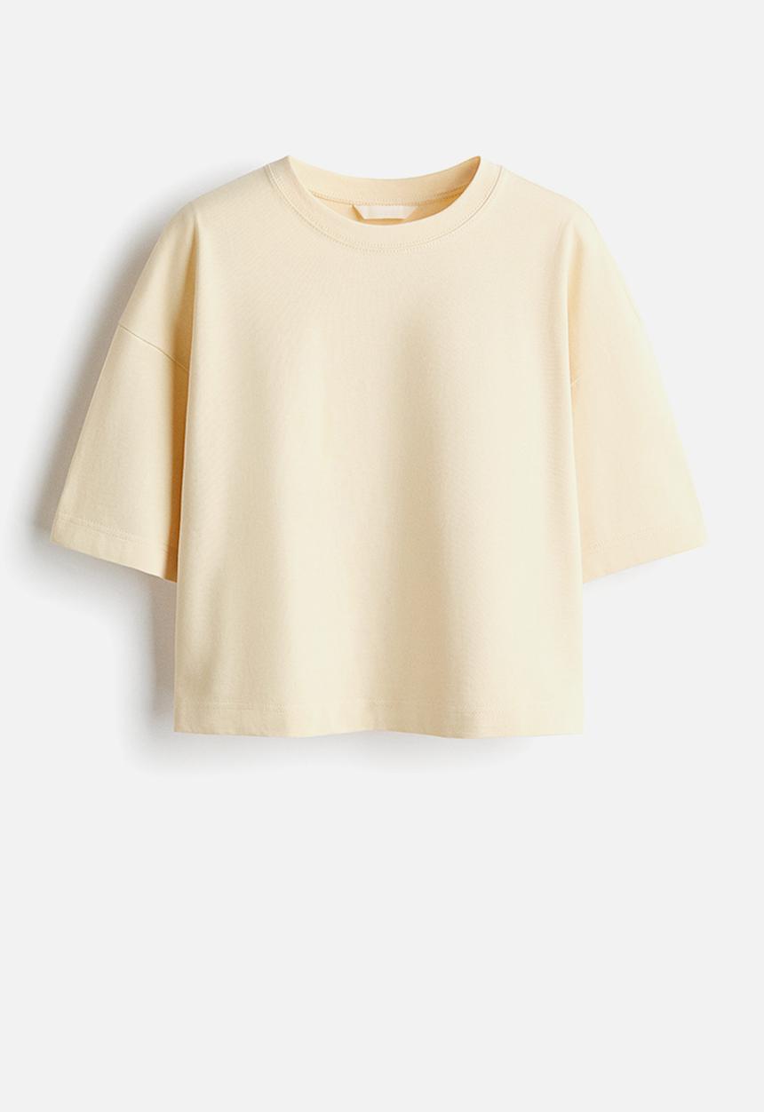 H&M - Boxy t-shirt - pale yellow