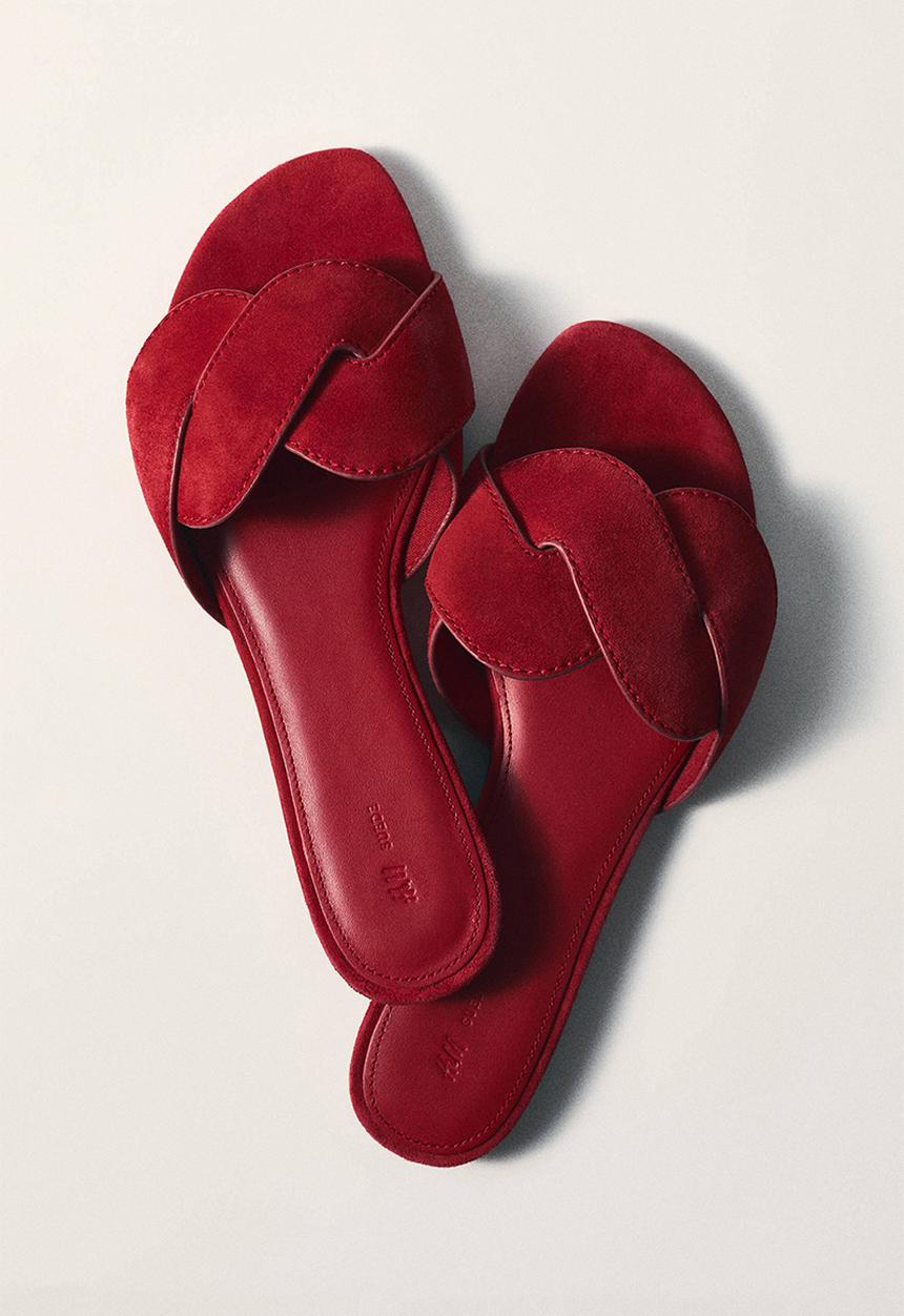 H&M - Leather sandals - red