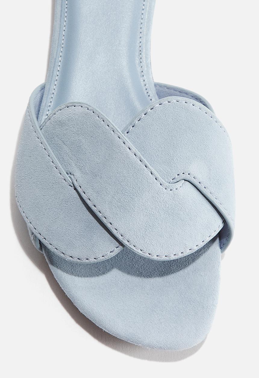 H&M - Leather sandals - light dusty blue