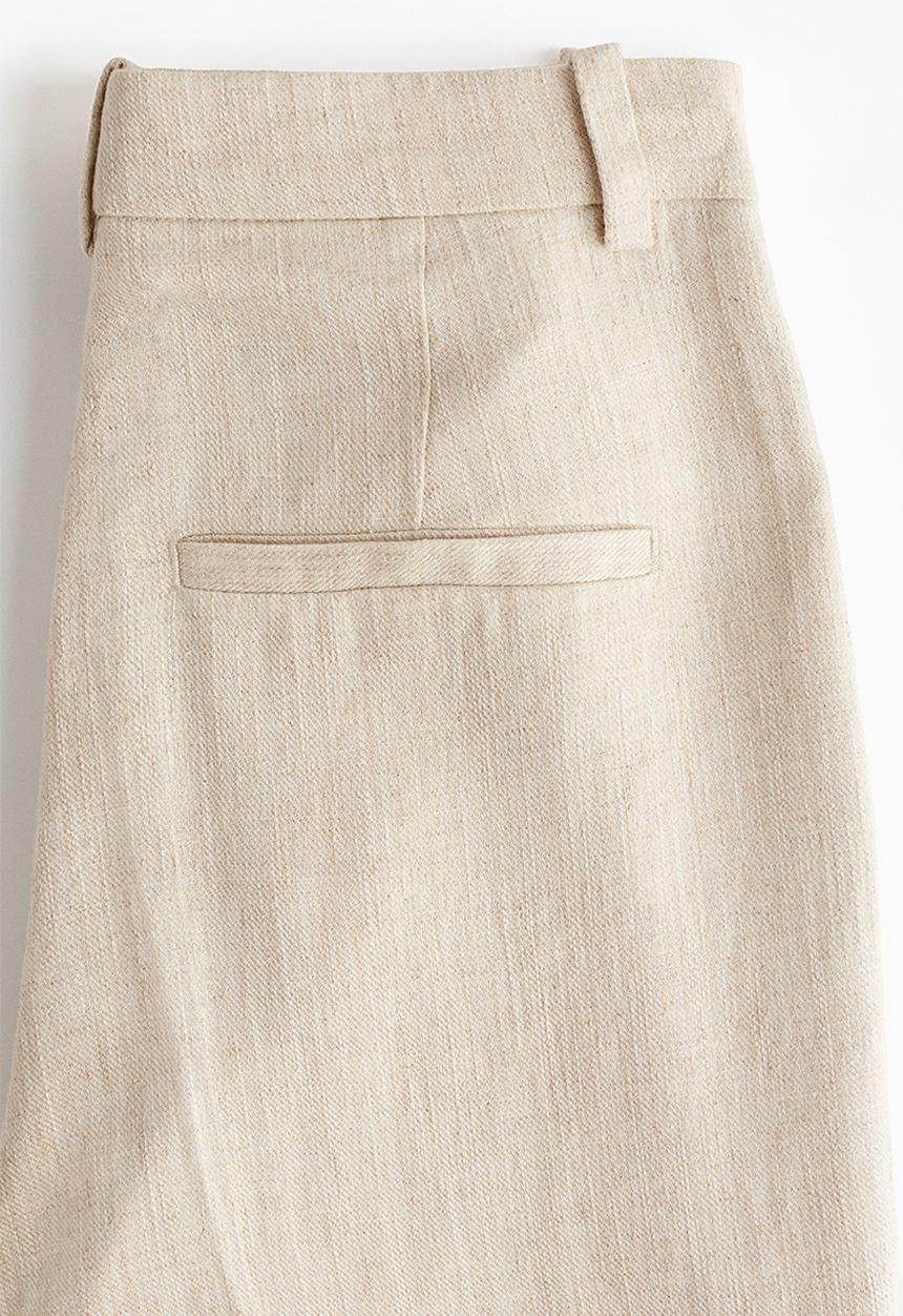 H&M - Linen-blend tailored trousers - light beige