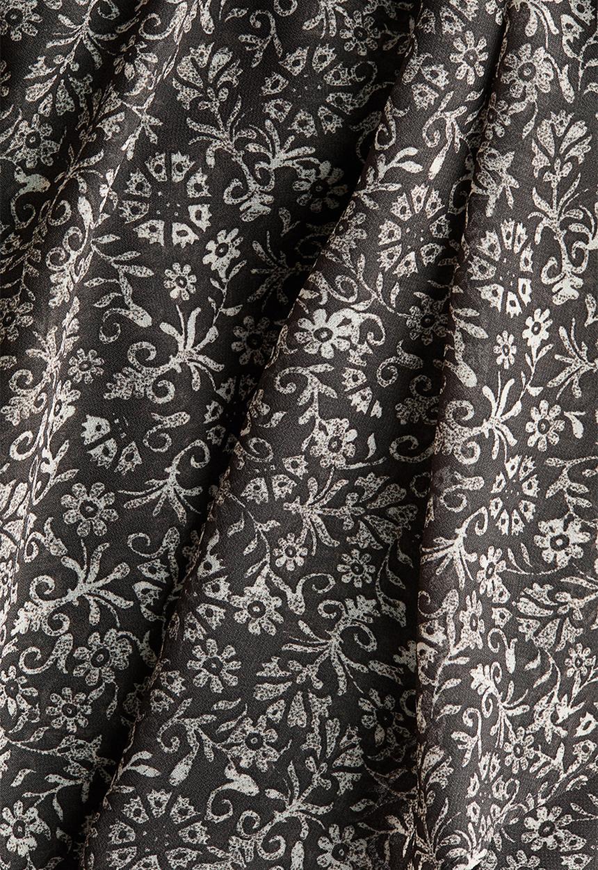 H&M - Chiffon halterneck dress - dark grey/floral
