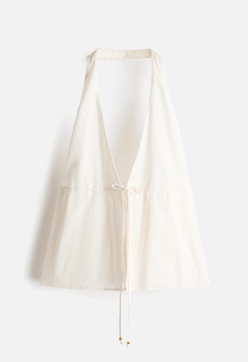 H&M - Viscose halterneck top - white