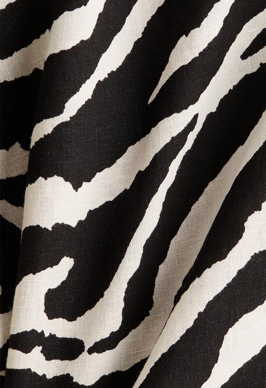 H&M - Linen-blend shirt - black/zebra print