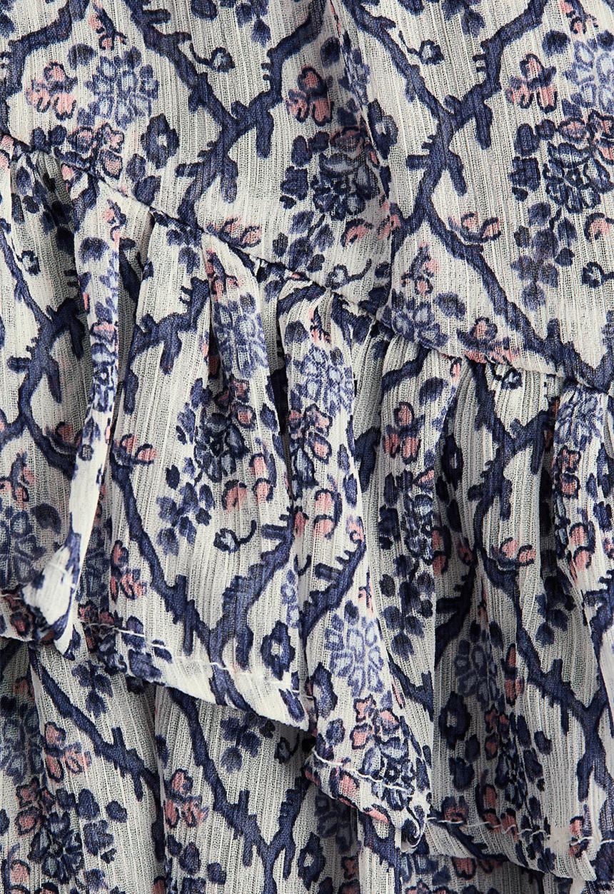 H&M - Flounce-trimmed dress - cream/floral
