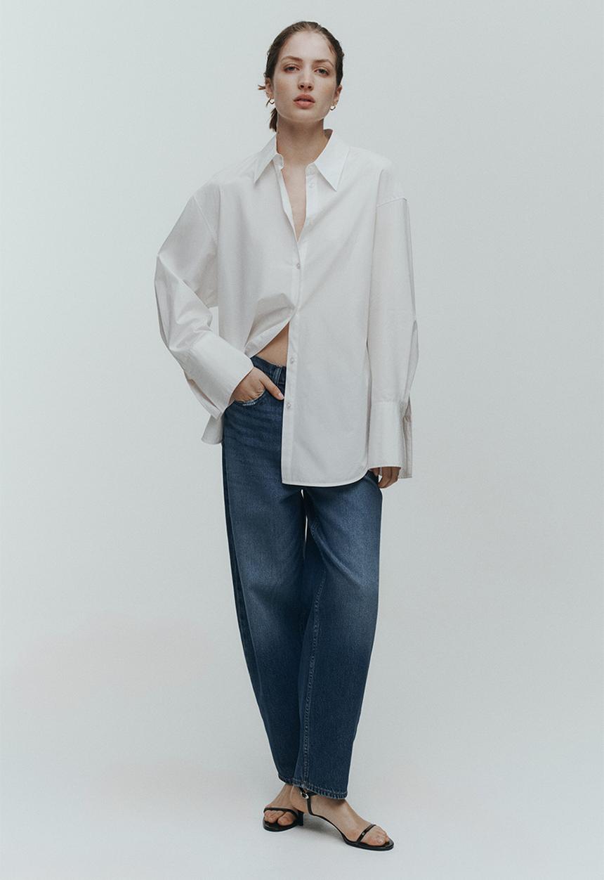 H&M - Barrel high waist ankle jeans - denim blue