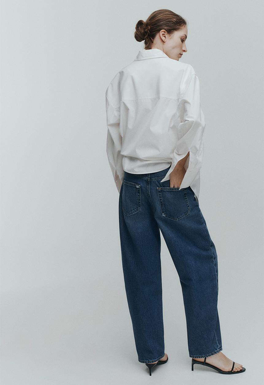 H&M - Barrel high waist ankle jeans - denim blue