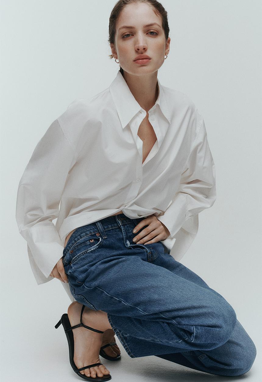 H&M - Barrel high waist ankle jeans - denim blue