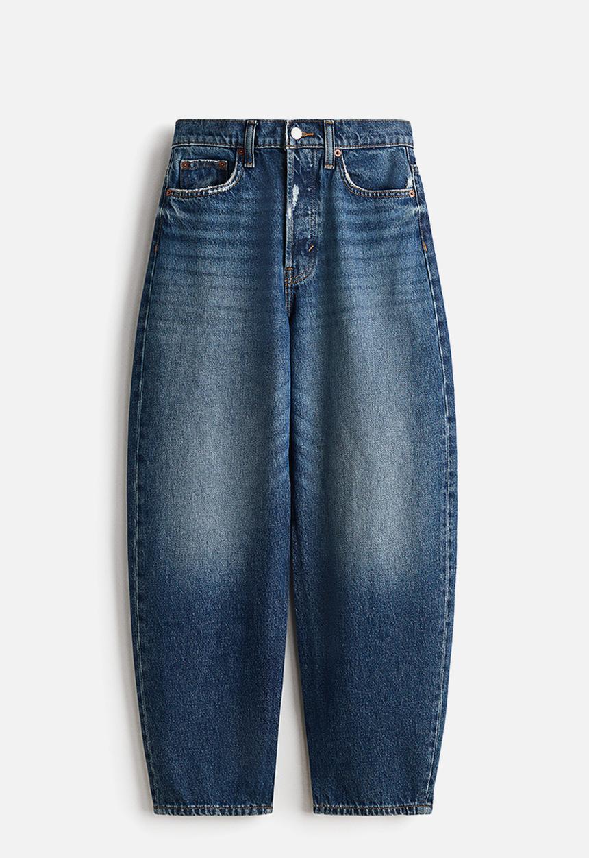 H&M - Barrel high waist ankle jeans - denim blue