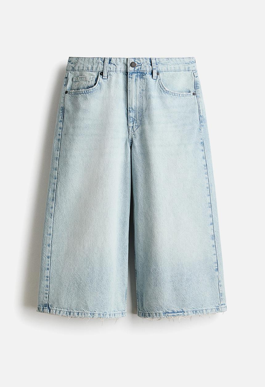 H&M - Wide regular waist culotte jeans - light denim blue