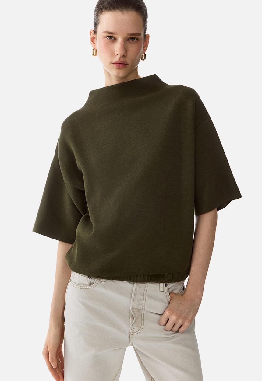 H&M - Knitted turtleneck top - dark green