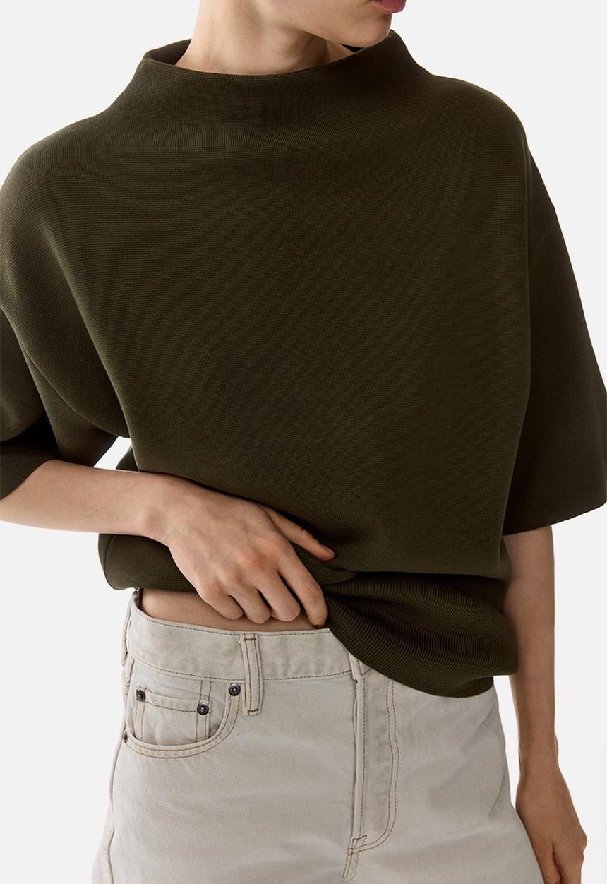 H&M - Knitted turtleneck top - dark green