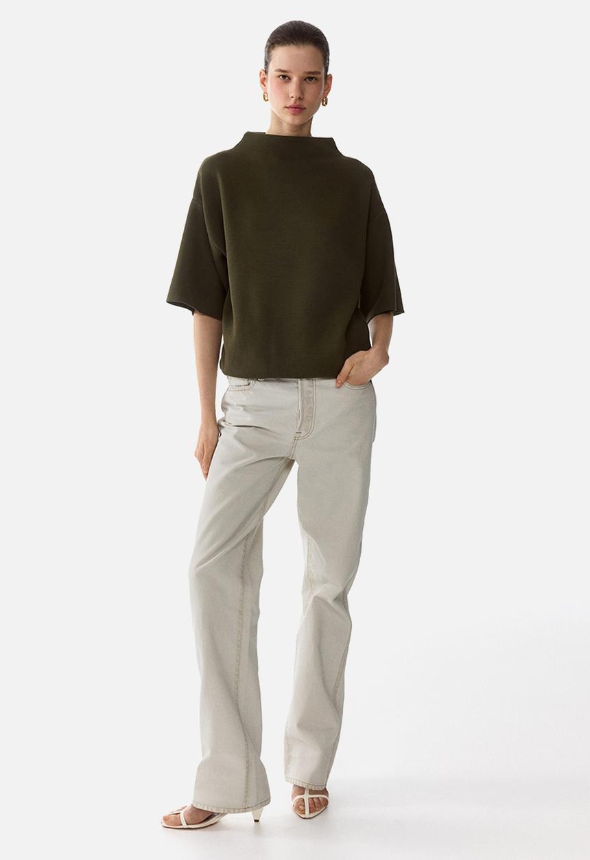 H&M - Knitted turtleneck top - dark green