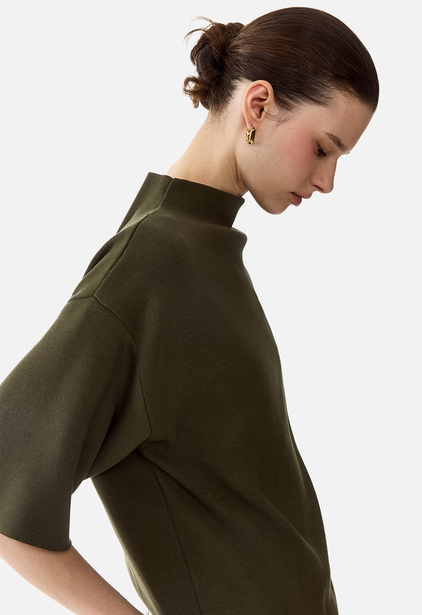 H&M - Knitted turtleneck top - dark green