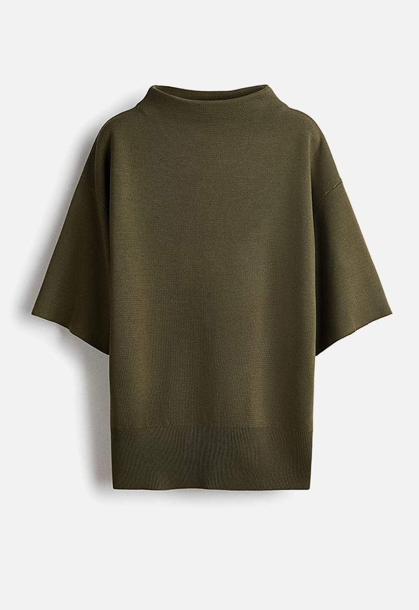 H&M - Knitted turtleneck top - dark green
