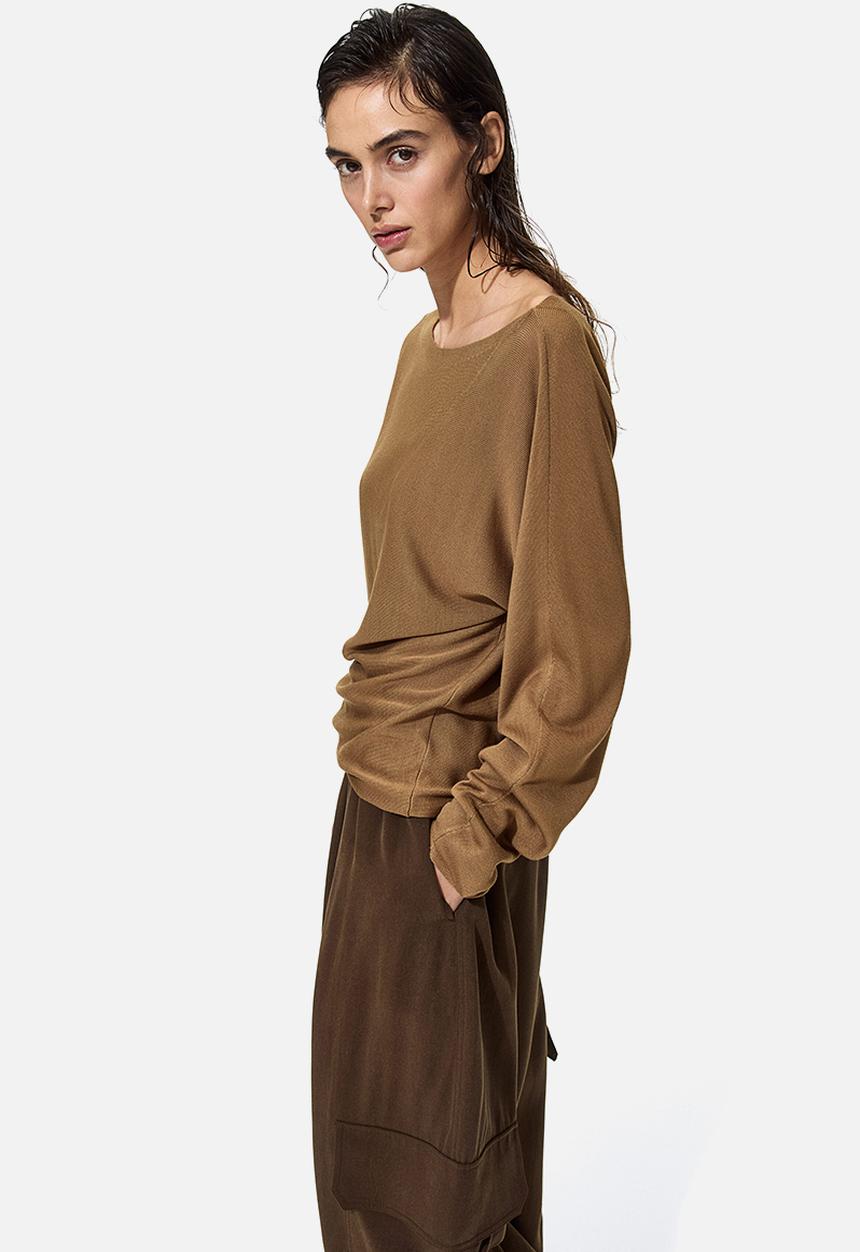 H&M - Boat-neck jumper - dark beige