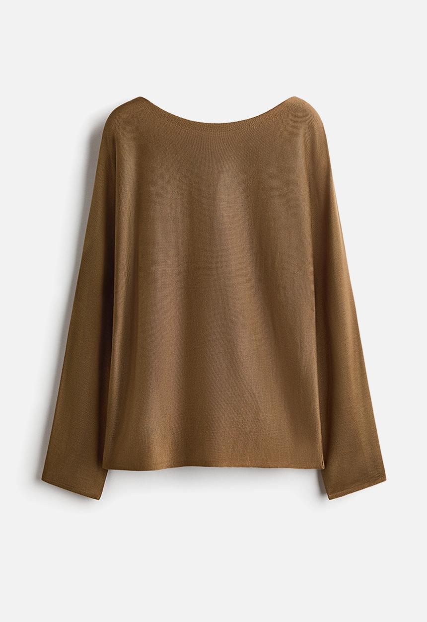 H&M - Boat-neck jumper - dark beige