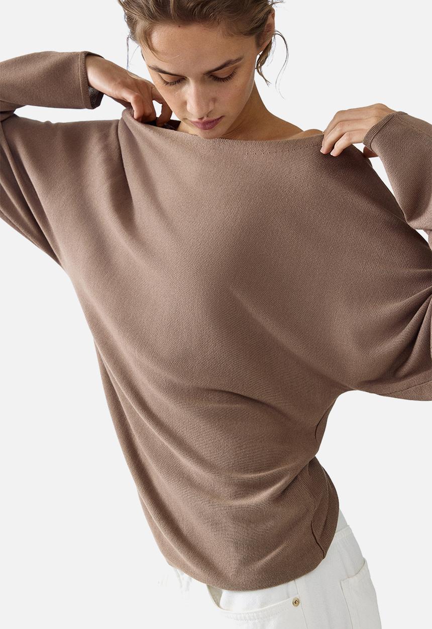 H&M - Boat-neck jumper - dark beige