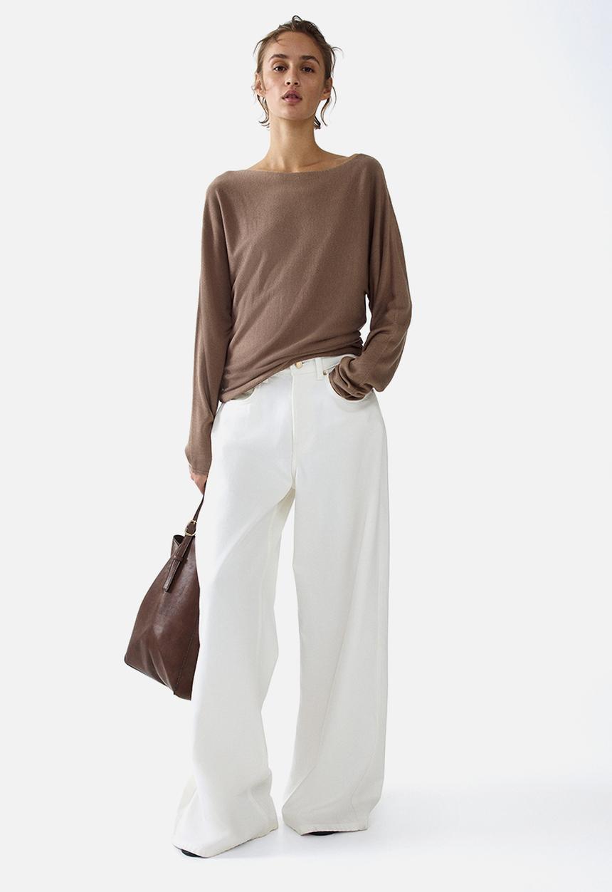H&M - Boat-neck jumper - dark beige