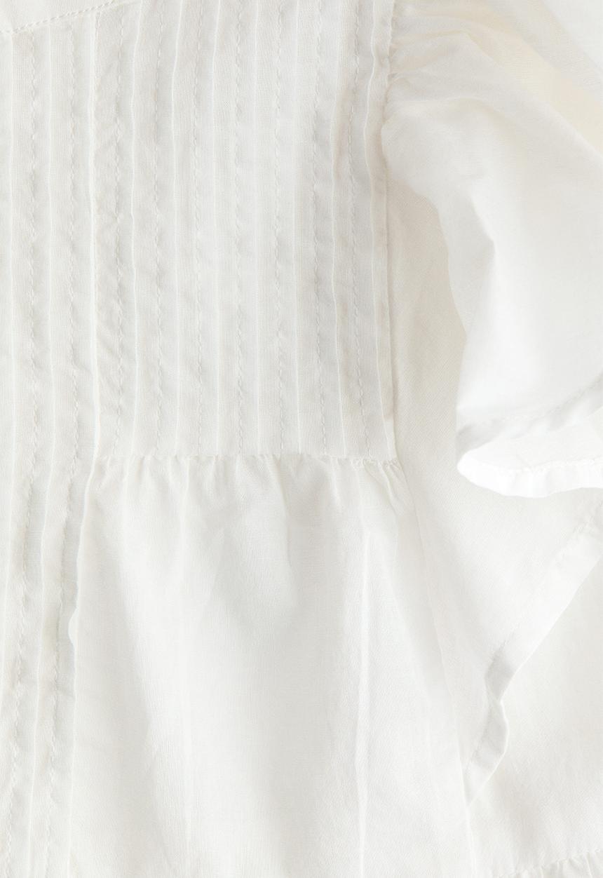 H&M - Frill-trimmed cotton top - white