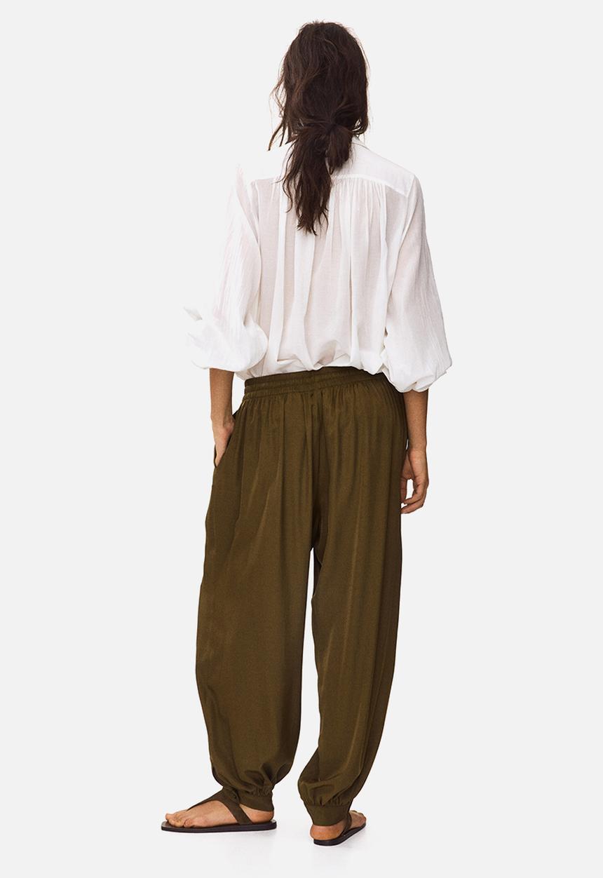 H&M - Balloon drawstring trousers - dark khaki green