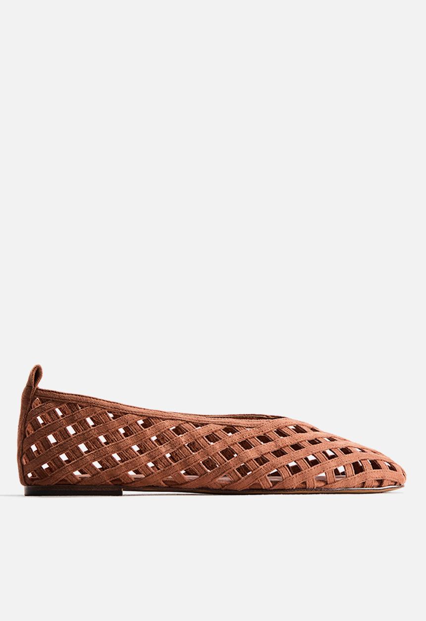 H&M - Braided-look ballet flats - dark peach pink
