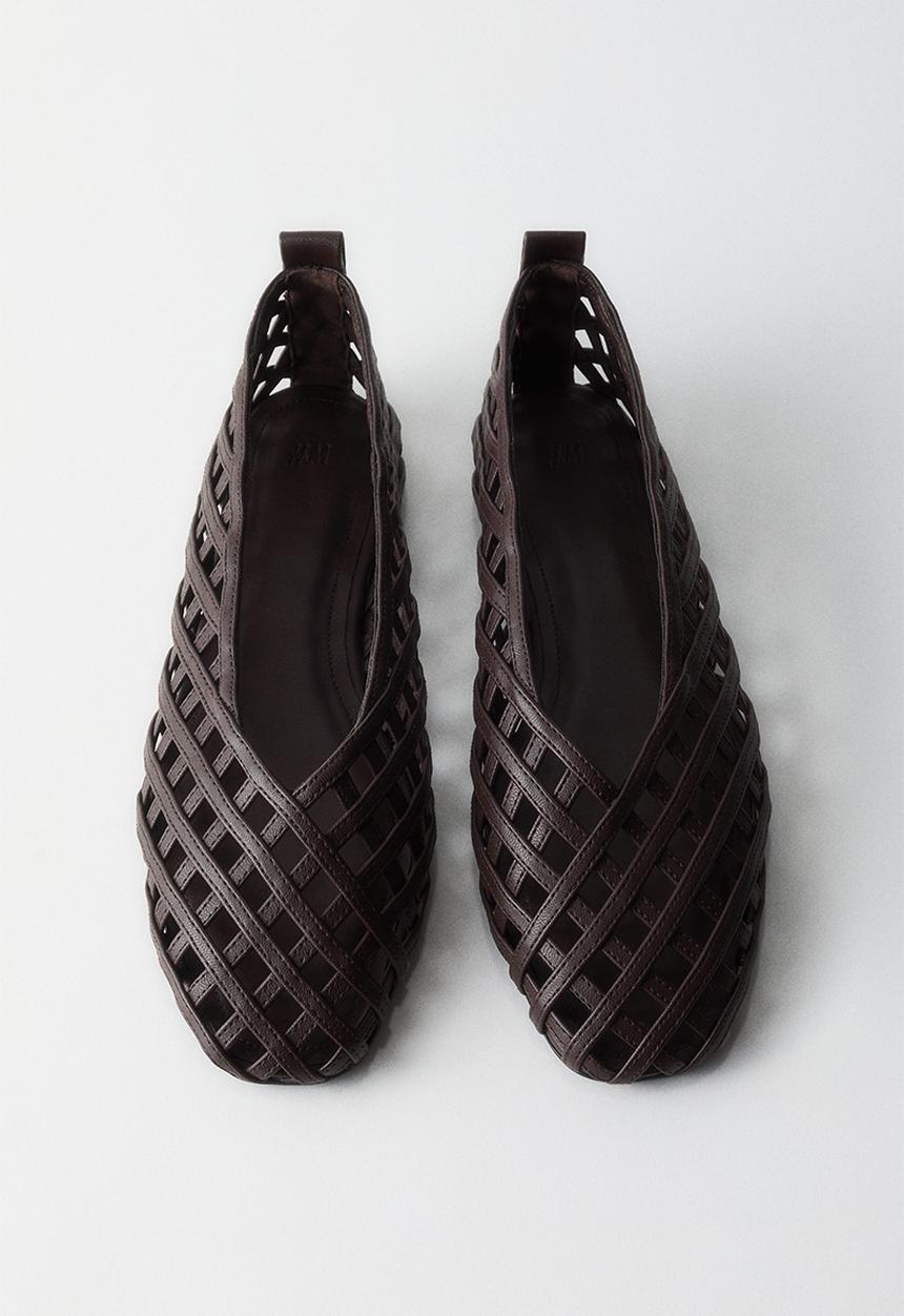 H&M - Braided-look ballet flats - dark brown