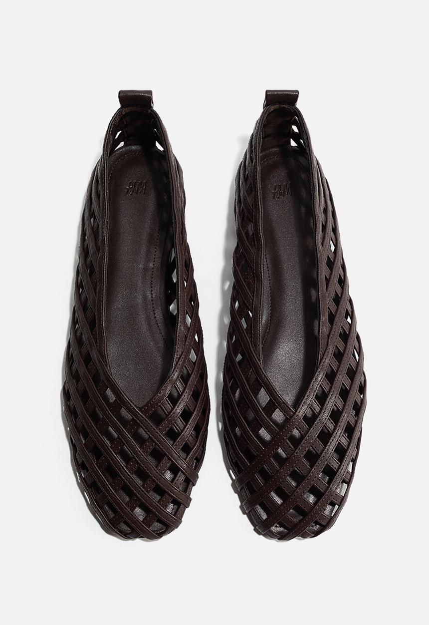 H&M - Braided-look ballet flats - dark brown