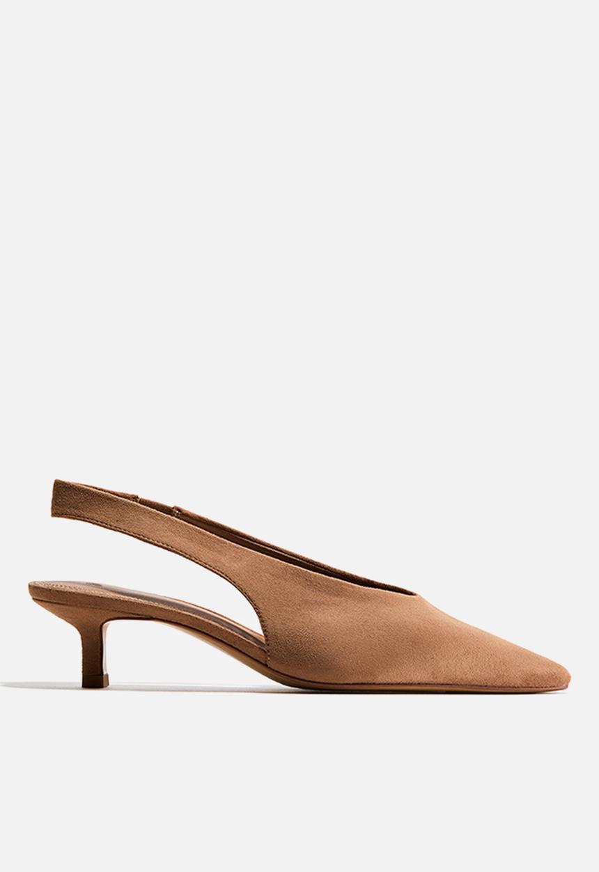 H&M - Kitten-heeled slingbacks - dark beige