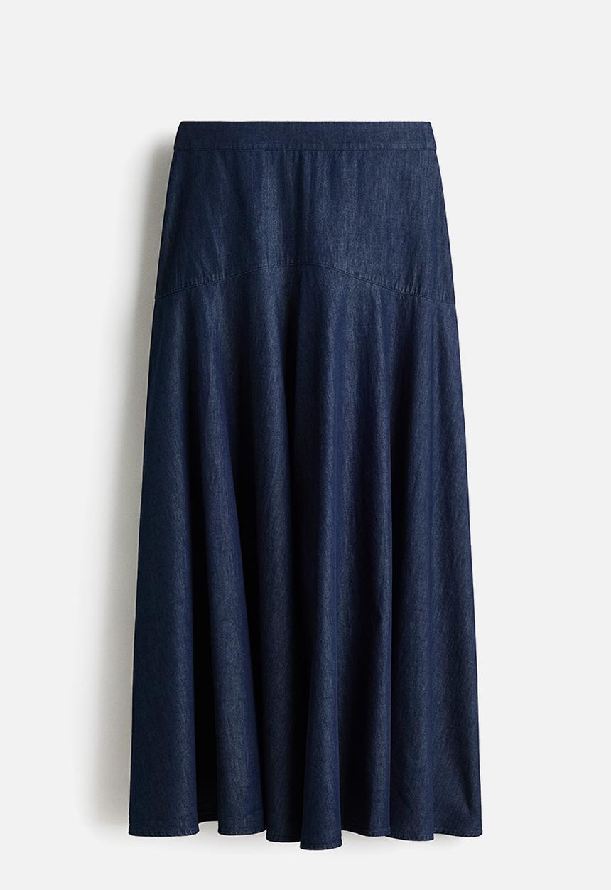 H&M - Flared denim skirt - dark denim blue