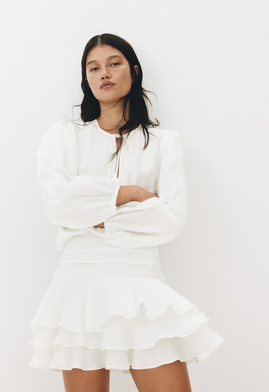 H&M - Tiered-skirt dress - white