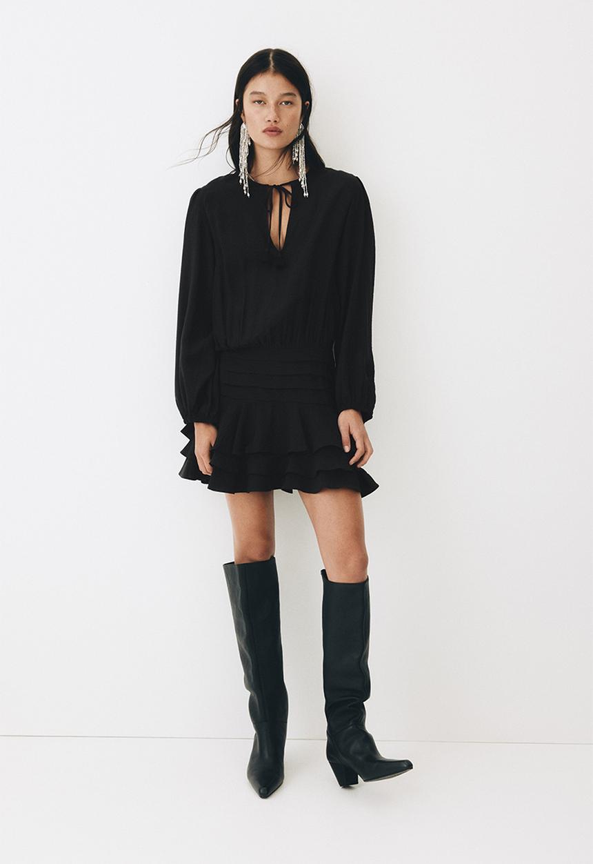 H&M - Tiered-skirt dress - dark grey