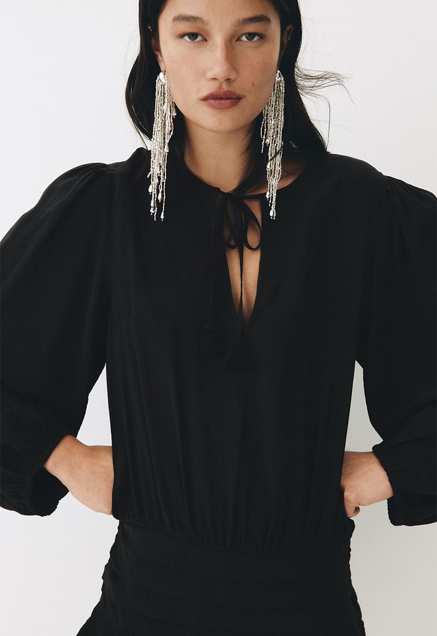 H&M - Tiered-skirt dress - dark grey