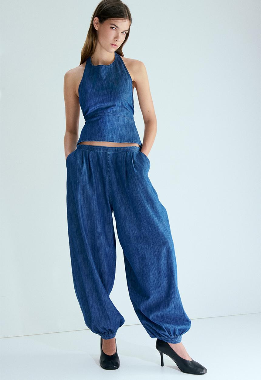 H&M - Denim balloon trousers - denim blue