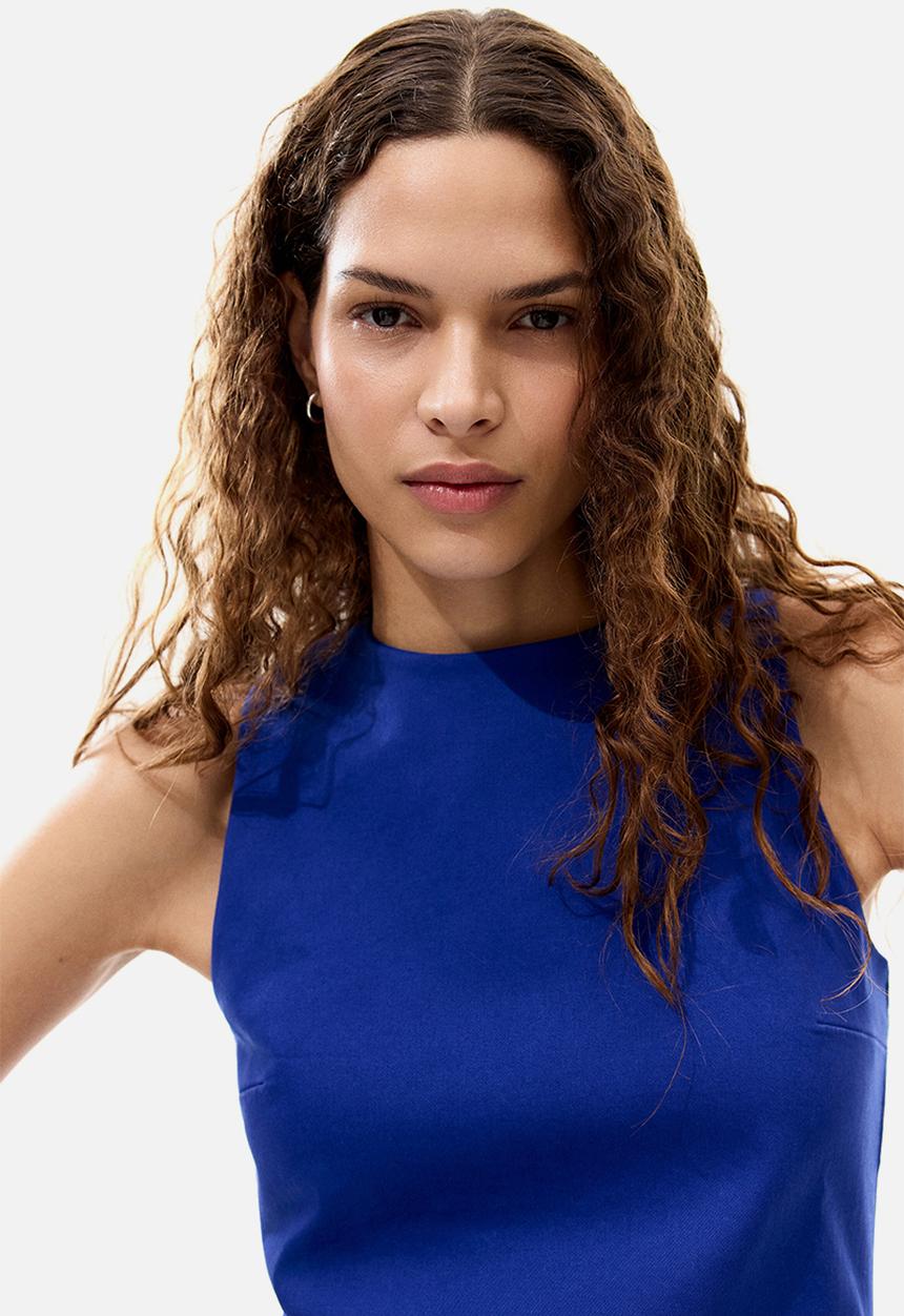 H&M - Open-back twill dress - bright blue
