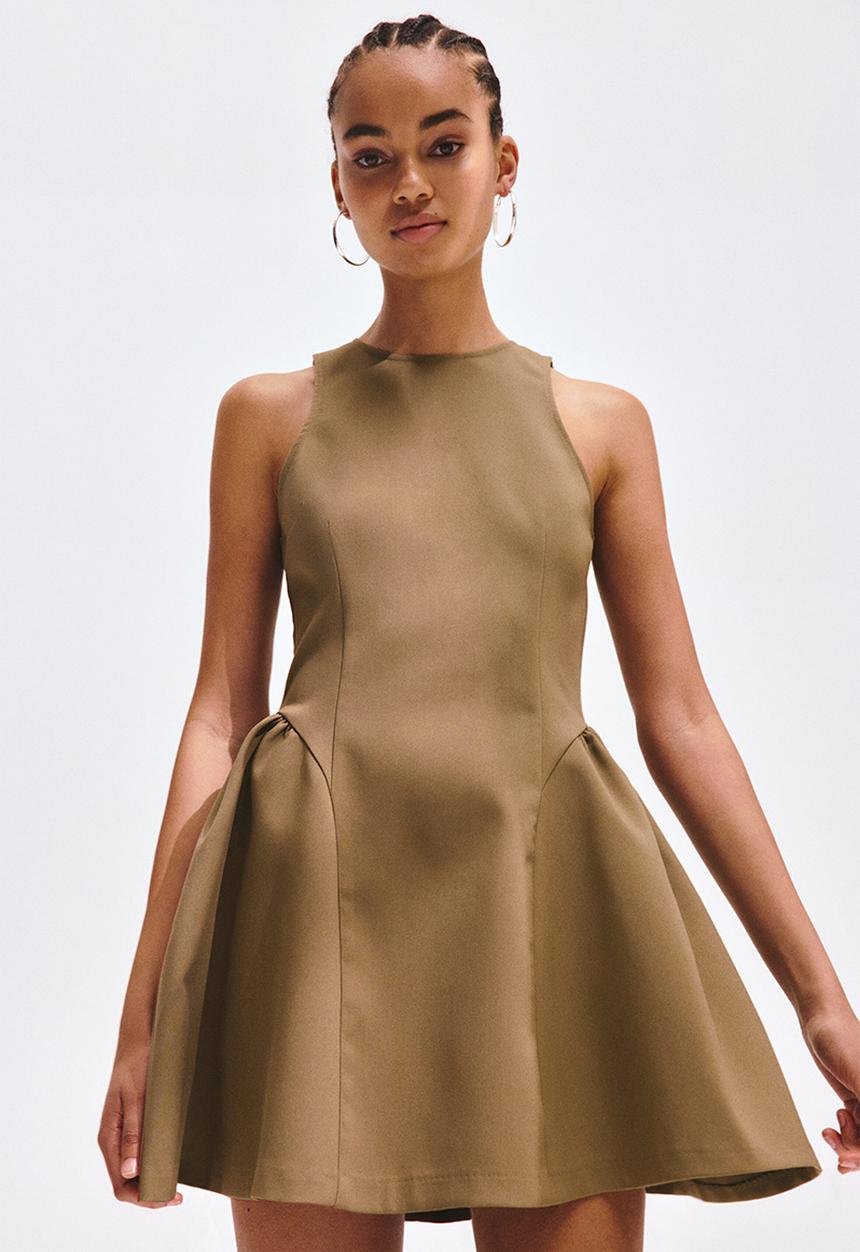 H&M - Flared-skirt dress - beige