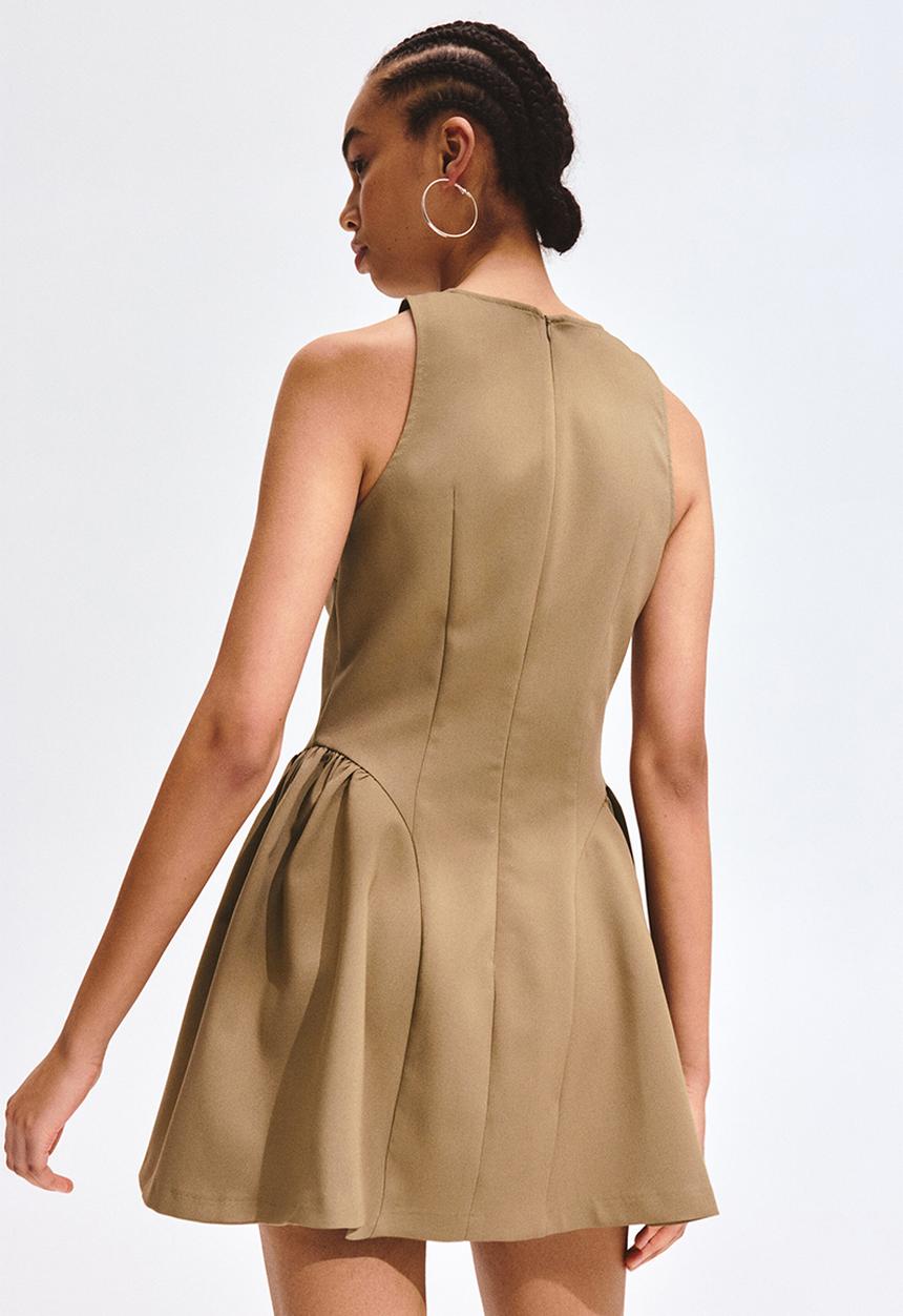 H&M - Flared-skirt dress - beige