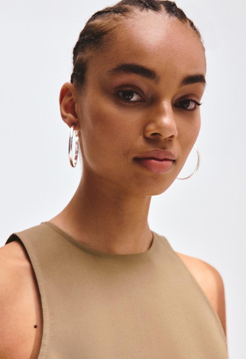 H&M - Flared-skirt dress - beige