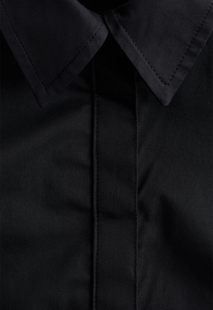 H&M - Poplin peplum shirt - black