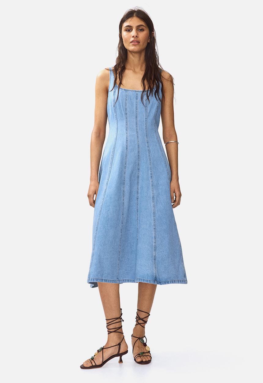 H&M - Denim midi dress - light denim blue