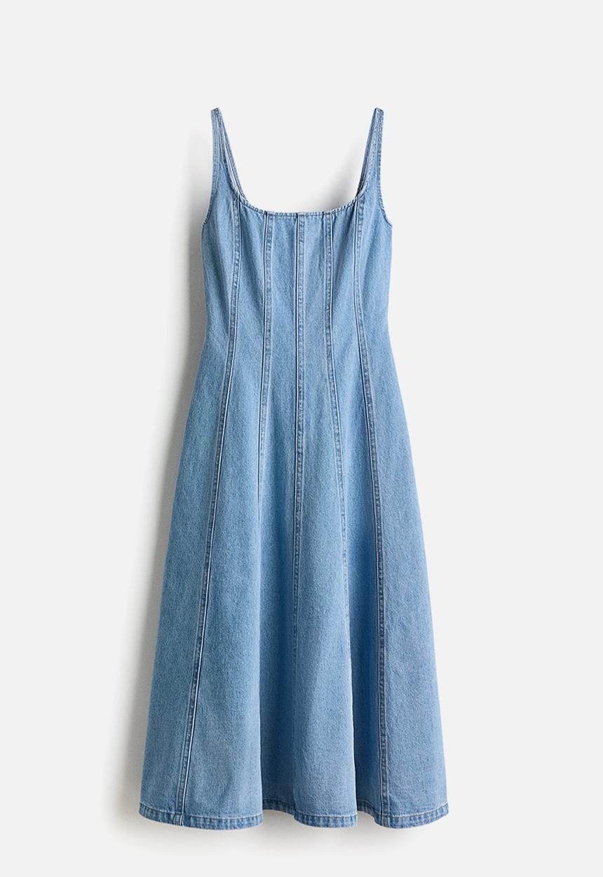 H&M - Denim midi dress - light denim blue