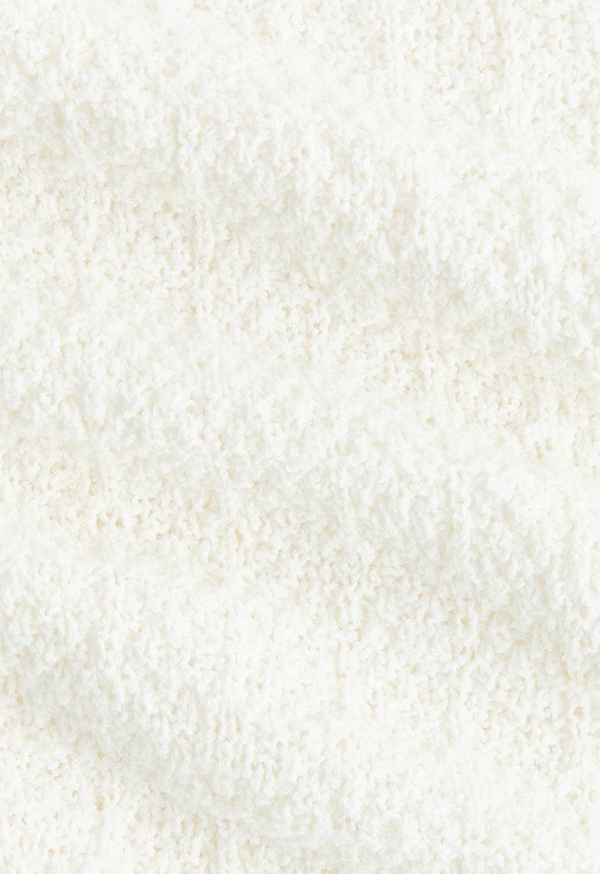 H&M - Pointelle-knit peplum top - cream
