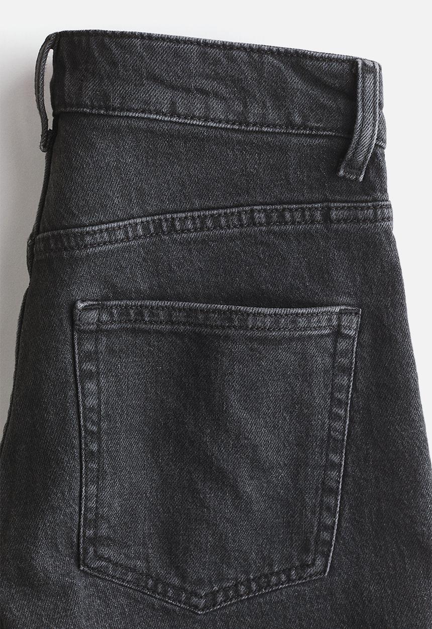 H&M - High-waisted denim shorts - dark grey