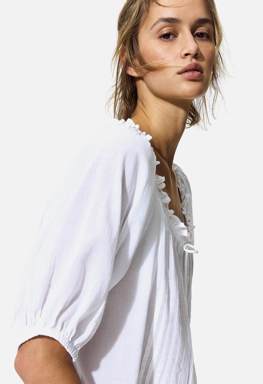 H&M - Pintucked blouse - white