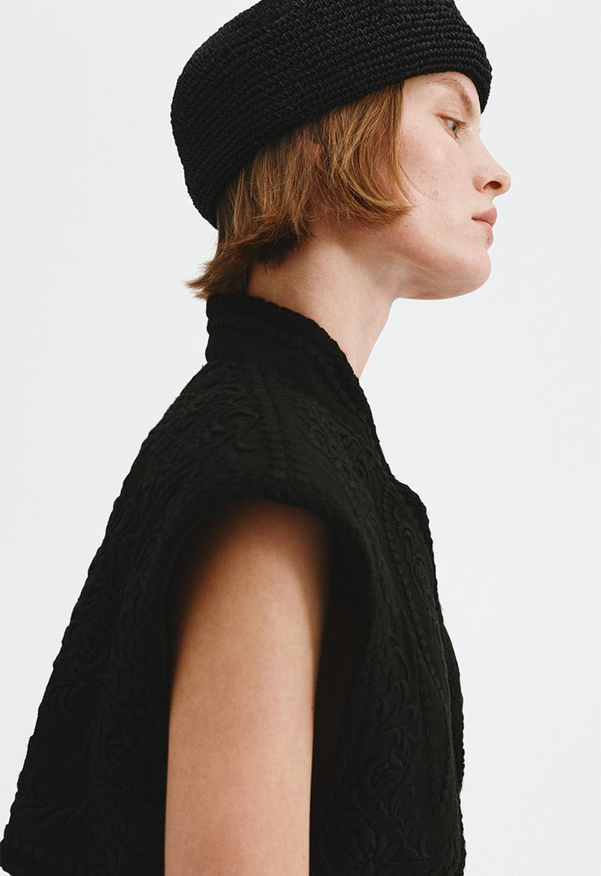 H&M - Straw beret - black